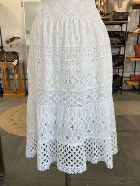 Temptation Positano Cedro Midi Skirt In Bianco